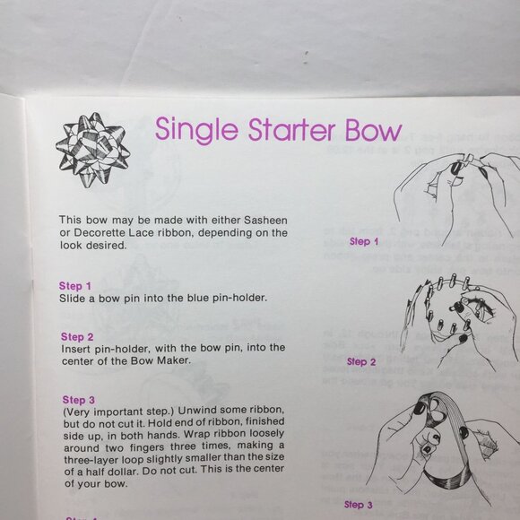 Vintage 2 Book Set Creative Gift Wrapping Fun Easy Finishing Touch 35 Ribbon Bow - Picture 6 of 16